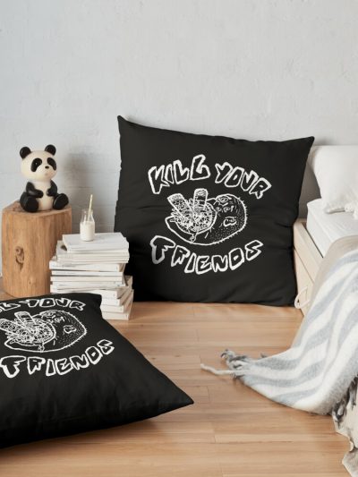Bad Omens Kill Your Friend Throw Pillow Official Bad Omens Merch