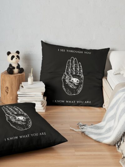 Bad Omens I See Through You I Know What You Are Throw Pillow Official Bad Omens Merch