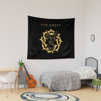 Bad Omens Gold Logo Tapestry Official Bad Omens Merch
